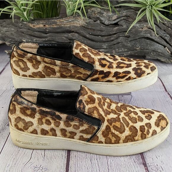 Michael Kors Keaton Leopard Calf Hair Slip-On Sneaker - Picture 3 of 11